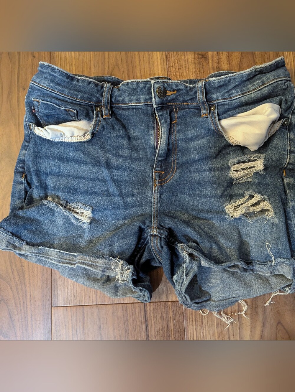 Vigoss Distressed Blue Denim Jean Shorts -